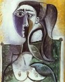 Porträt eines Sitzende Frau 1960 kubistisch